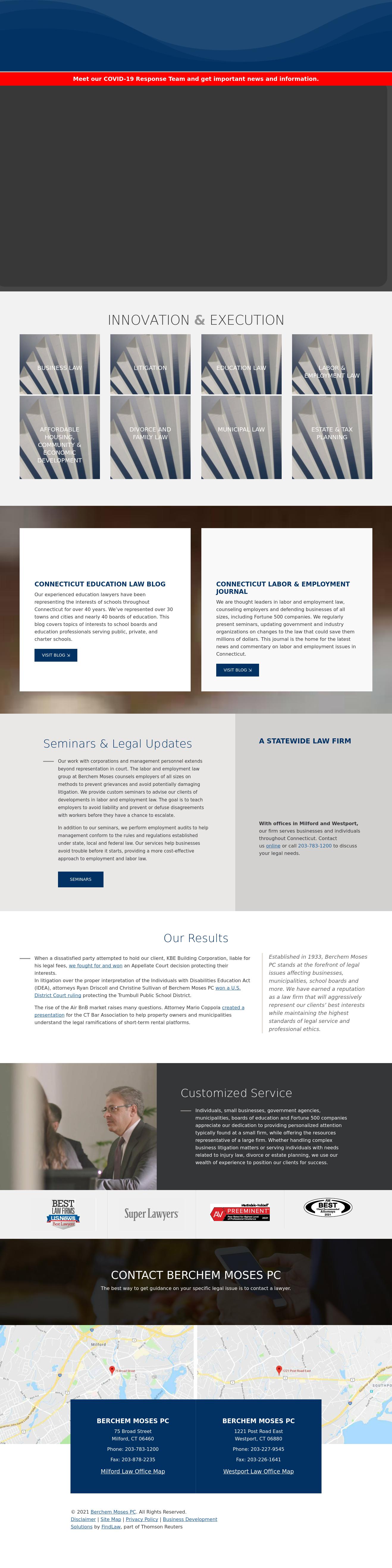 Berchem Moses & Devlin PC - Milford CT Lawyers