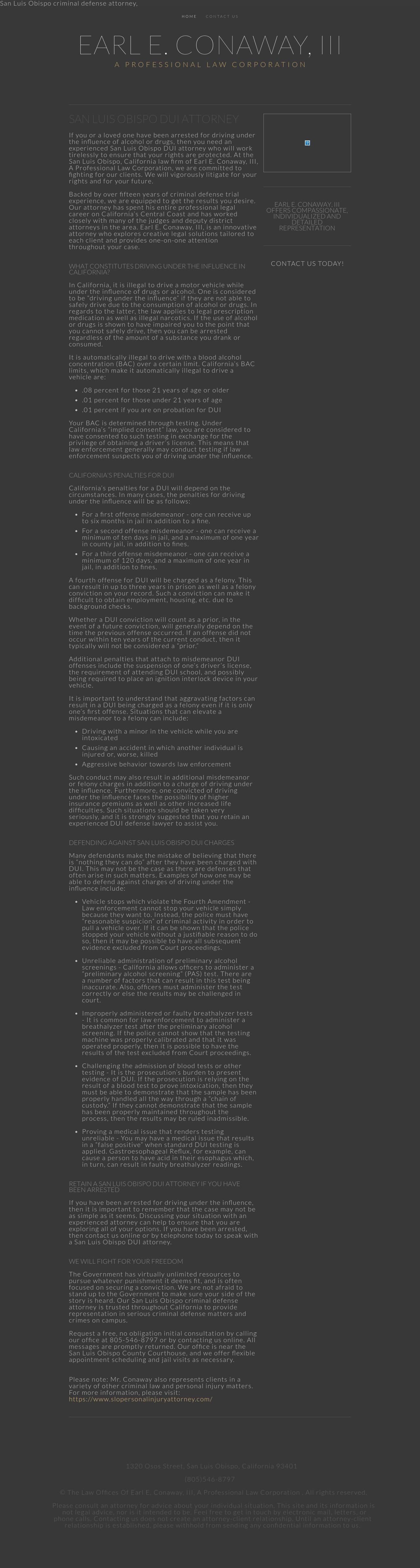 Earl E. Conaway, III, A Professional Law Corporation - San Luis Obispo CA Lawyers