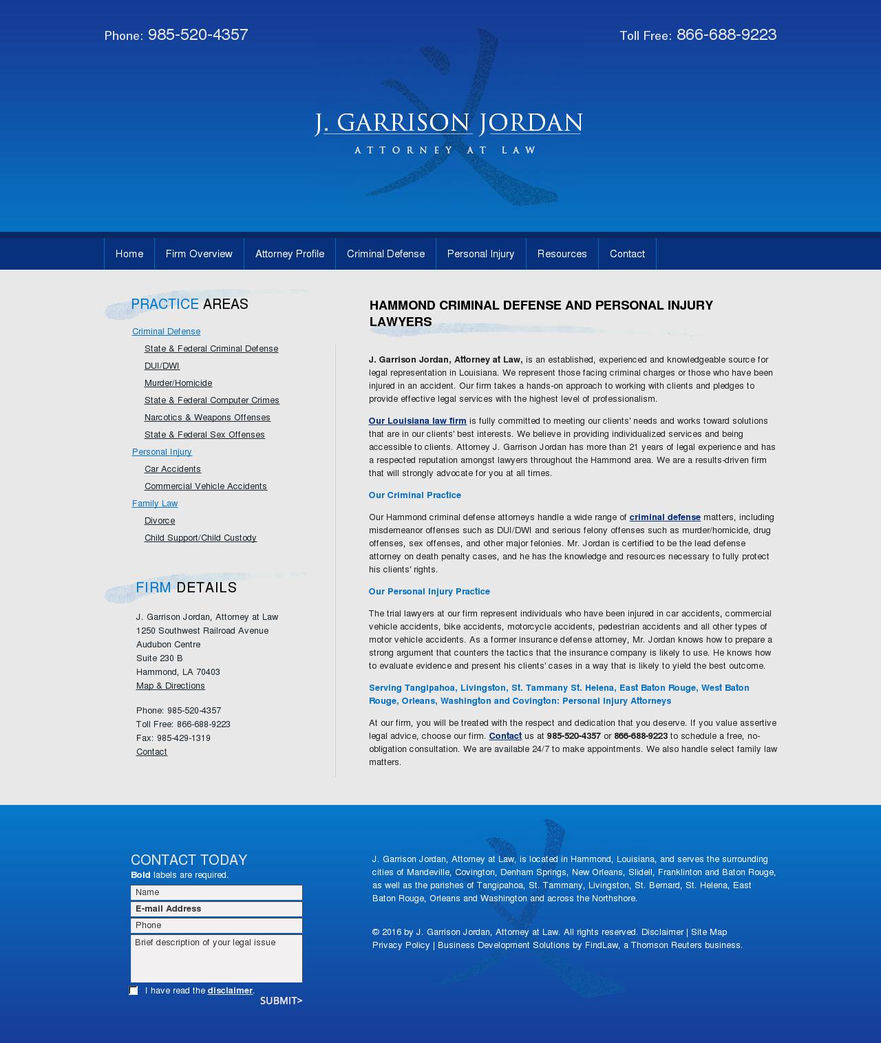 J. Garrison Jordan, Attorney at Law - Hammond LA Lawyers