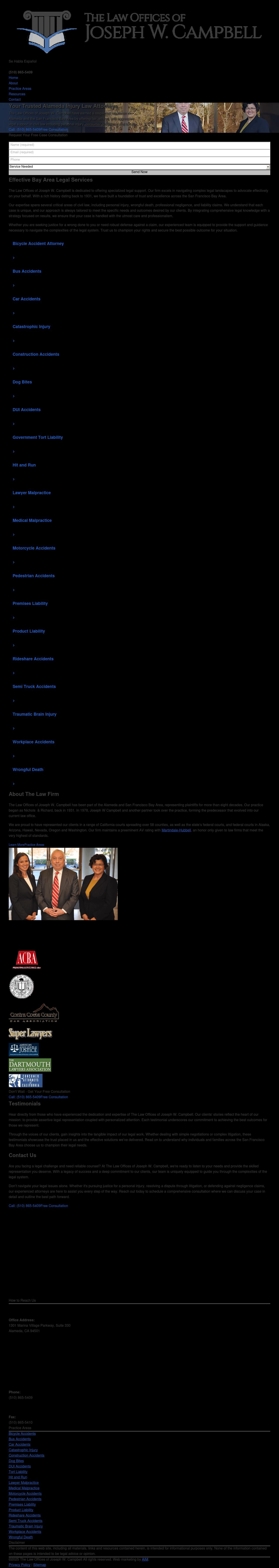 Law Offices of Joseph W. Campbell - Alameda CA Lawyers