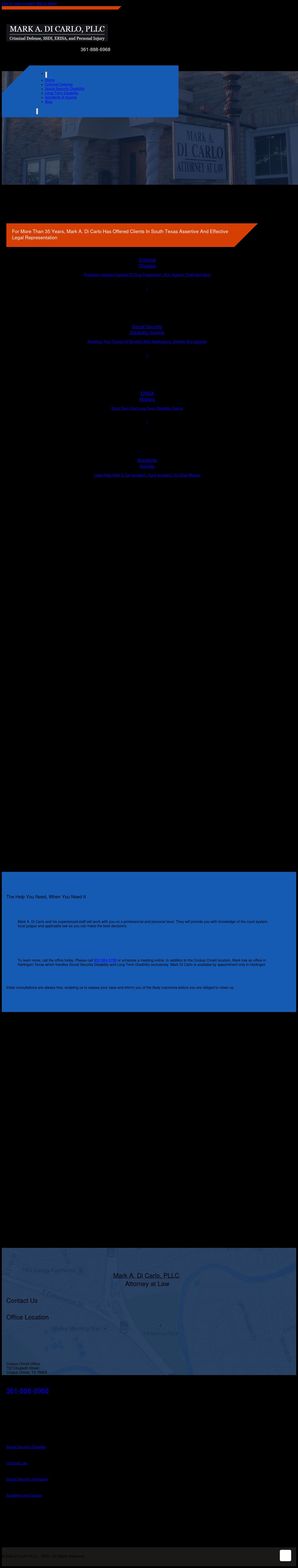 Mark A. Di Carlo, PLLC Attorney at Law - Corpus Christi TX Lawyers