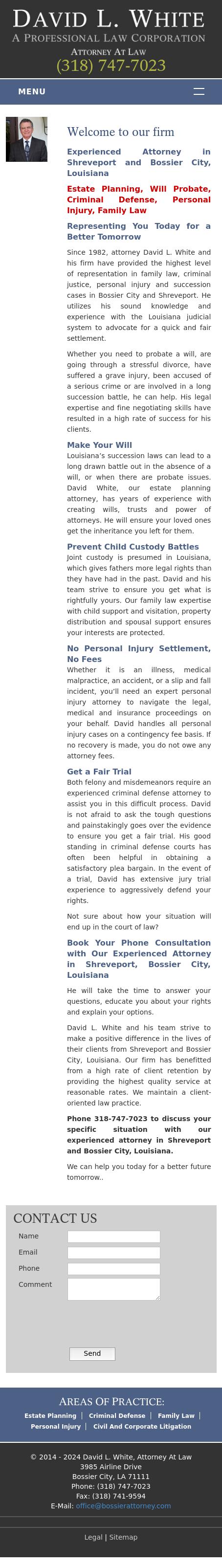 David L. White, Attorney at Law - Bossier City LA Lawyers