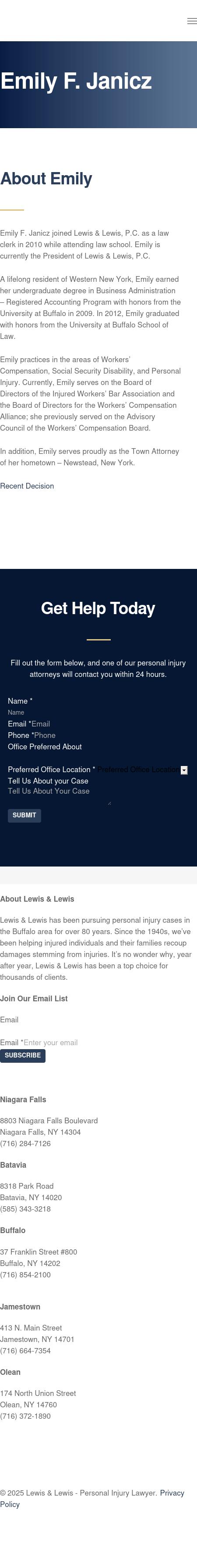 Emily Janicz - Batavia NY Lawyers