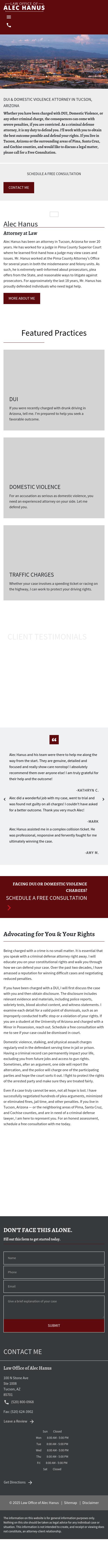 Law Office of Alec Hanus - Tucson AZ Lawyers