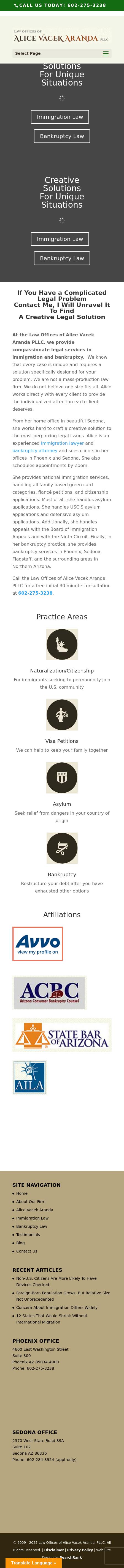 Law Offices of Alice Vacek Aranda, PLLC - Cottonwood  AZ Lawyers