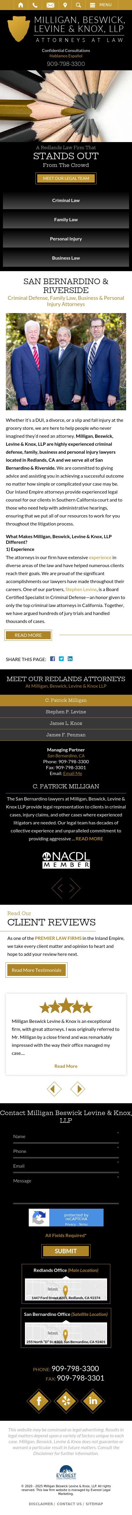 Milligan, Beswick, Levine, Knox, LLP. - San Bernardino CA Lawyers