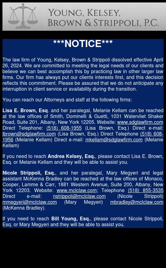 Young, Fenton, Kelsey & Brown, P.C. - Albany NY Lawyers