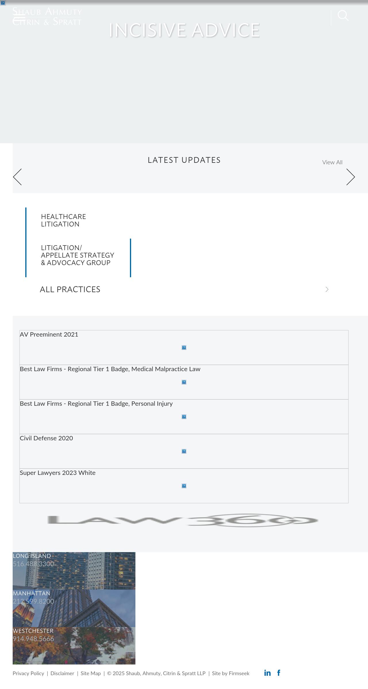 Shaub, Ahmuty, Citrin & Spratt - New York NY Lawyers