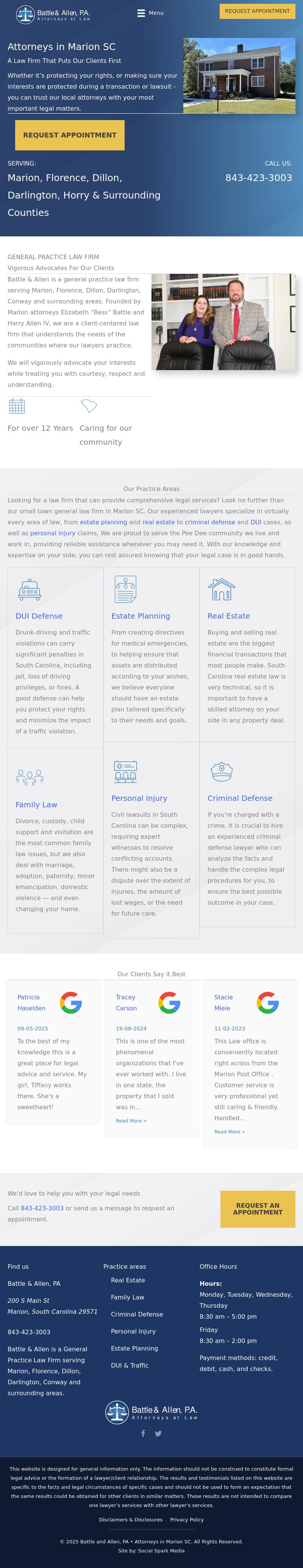 Battle & Allen, P.A. - Marion  SC Lawyers