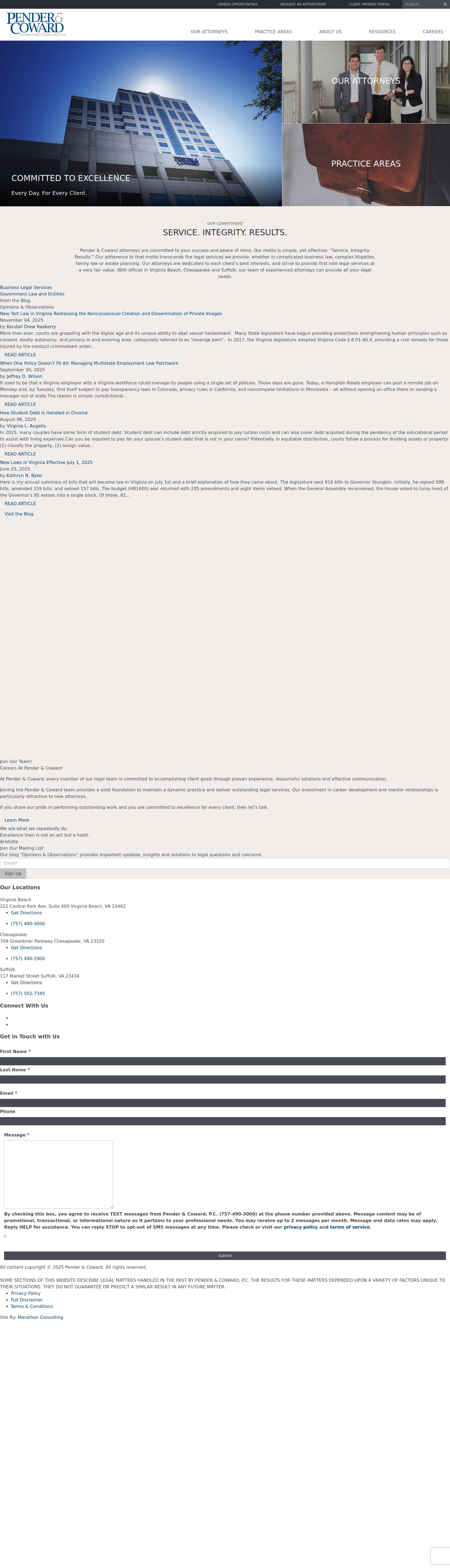 Disability Law Group - Pender & Coward P.C. - Suffolk VA Lawyers