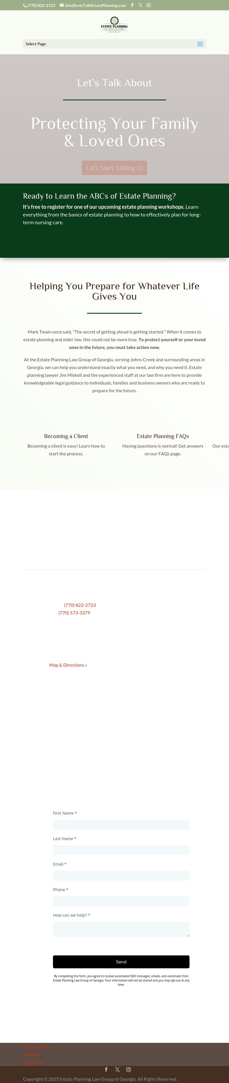 ESTATE PLANNING LAW GROUP OF GEORGIA, James M. Miskell P.C. - Lawrenceville GA Lawyers