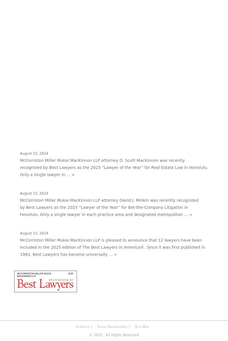 McCorriston Miller Mukai MacKinnon LLP - Honolulu HI Lawyers