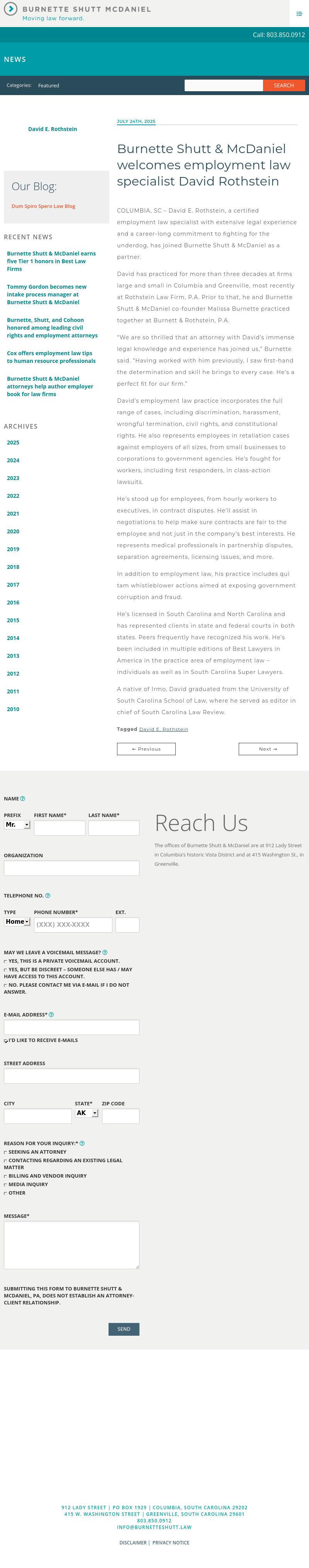 Rothstein Law Firm, PA - Greenville SC Lawyers