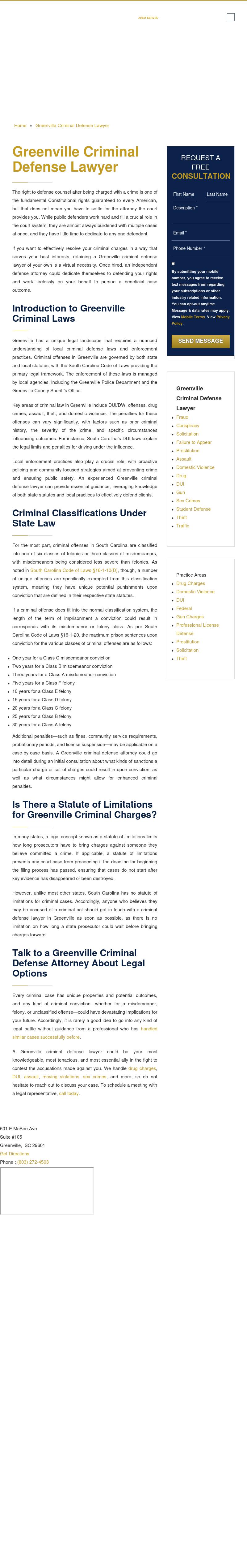  South Carolina Criminal Practice of Price Benowitz - Greenville, SC  SC Lawyers