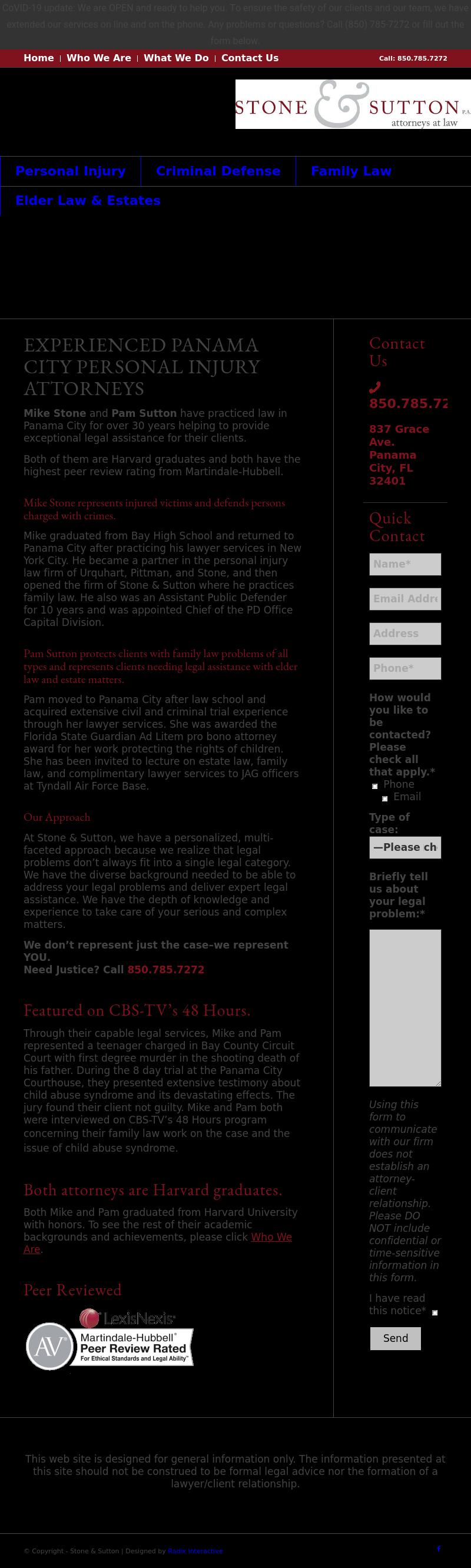 Stone & Sutton, P.A. - Panama City FL Lawyers