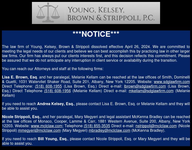 Young, Fenton, Kelsey & Brown, P.C. - Albany NY Lawyers