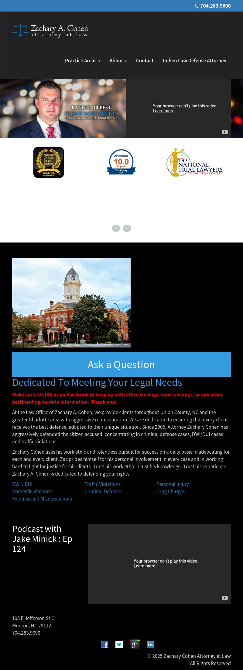 Zachary A. Cohen Attorney at Law - Monroe NC Lawyers