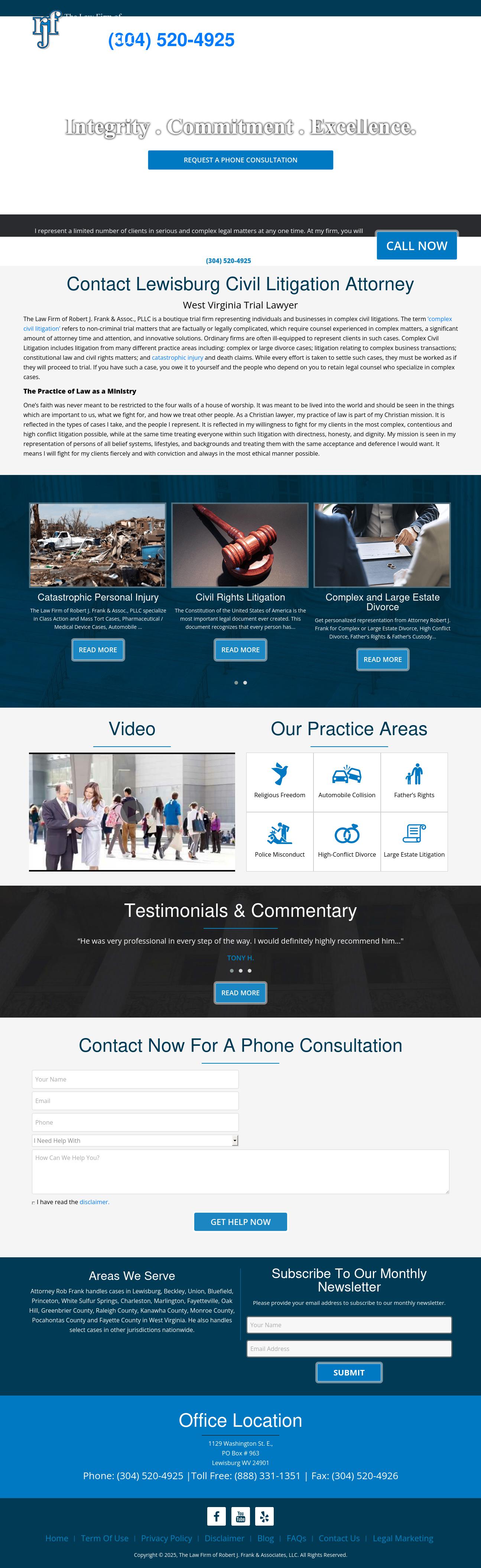 The Law Firm of Robert J. Frank & Associates, LLC - Lewisburg WV Lawyers