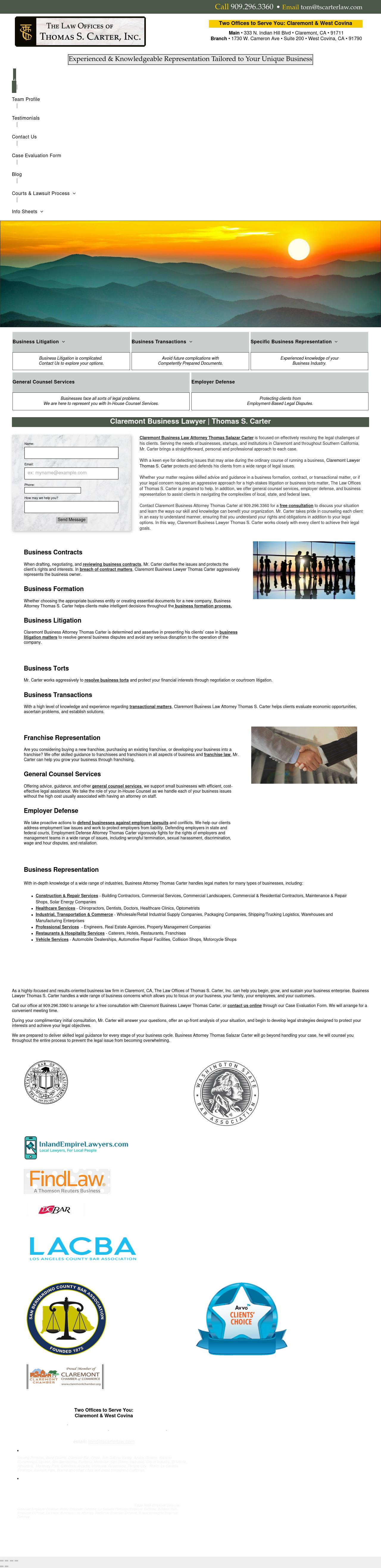 The Law Offices of Thomas Salazar Carter - Claremont CA Lawyers