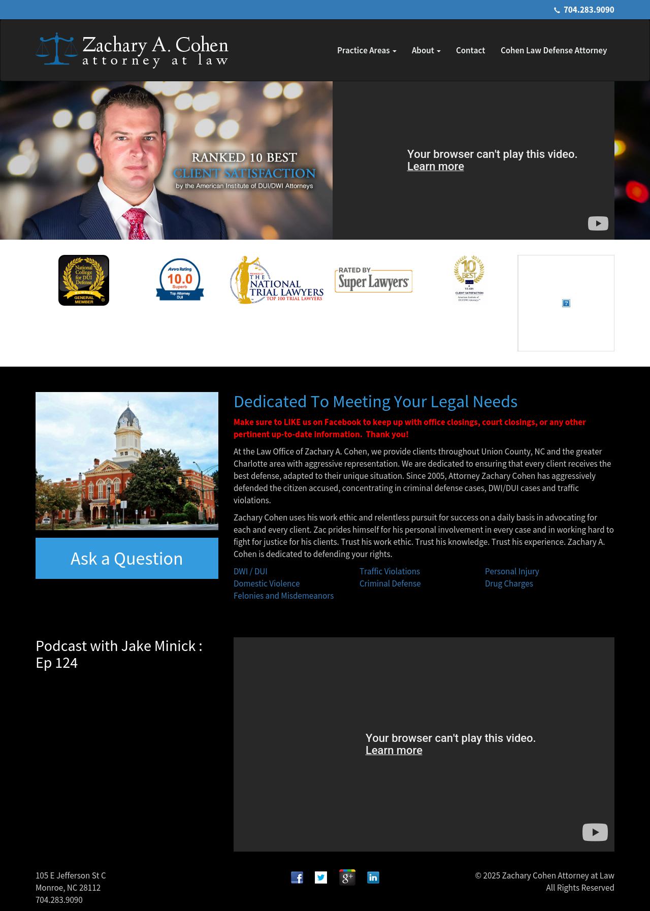 Zachary A. Cohen Attorney at Law - Monroe NC Lawyers