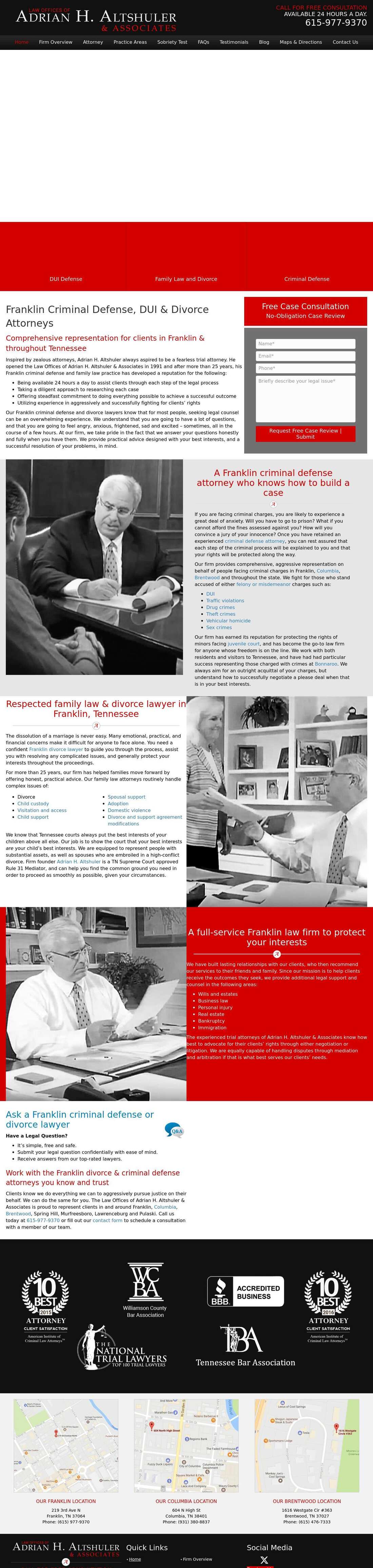  Law Offices of Adrian H. Altshuler & Associates - Columbia TN Lawyers