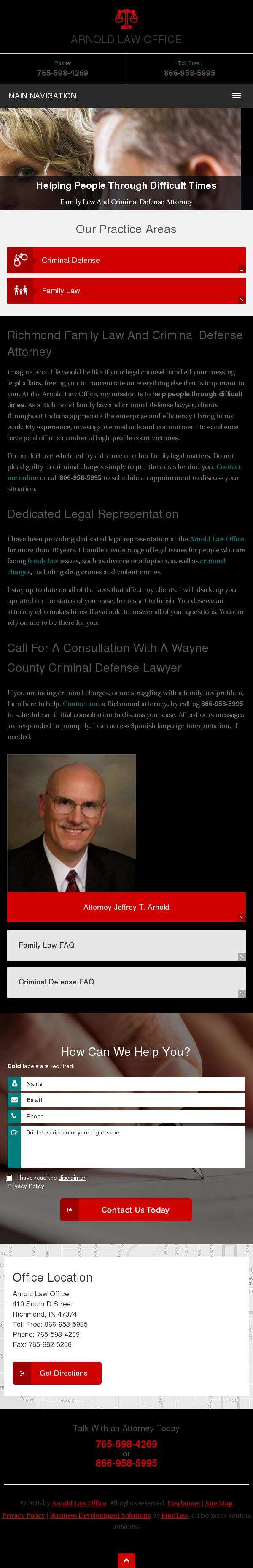 Arnold Law Office - Richmond IN Lawyers