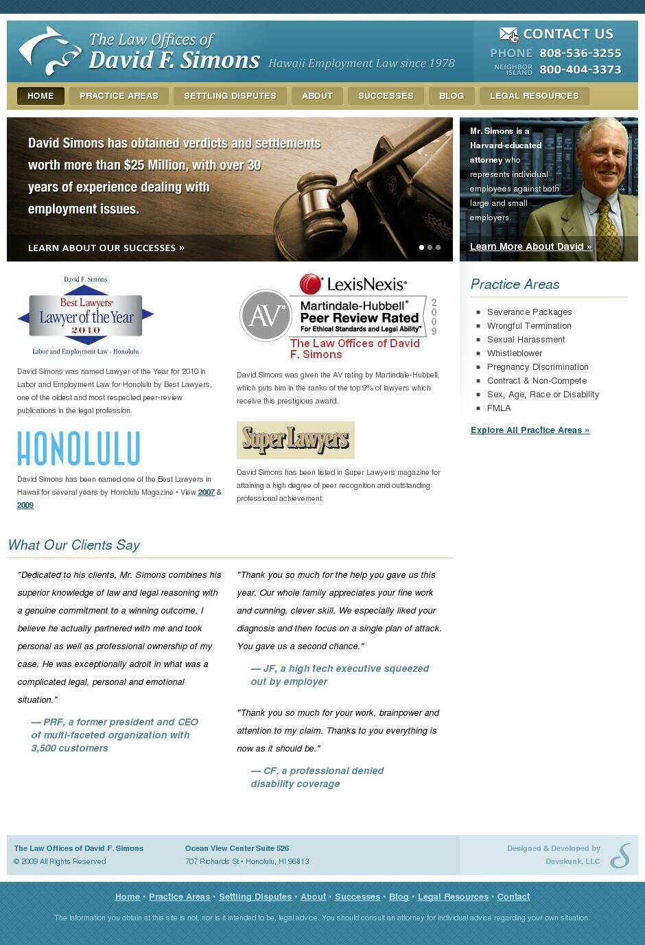 David F. Simons Law Offices - Honolulu HI Lawyers