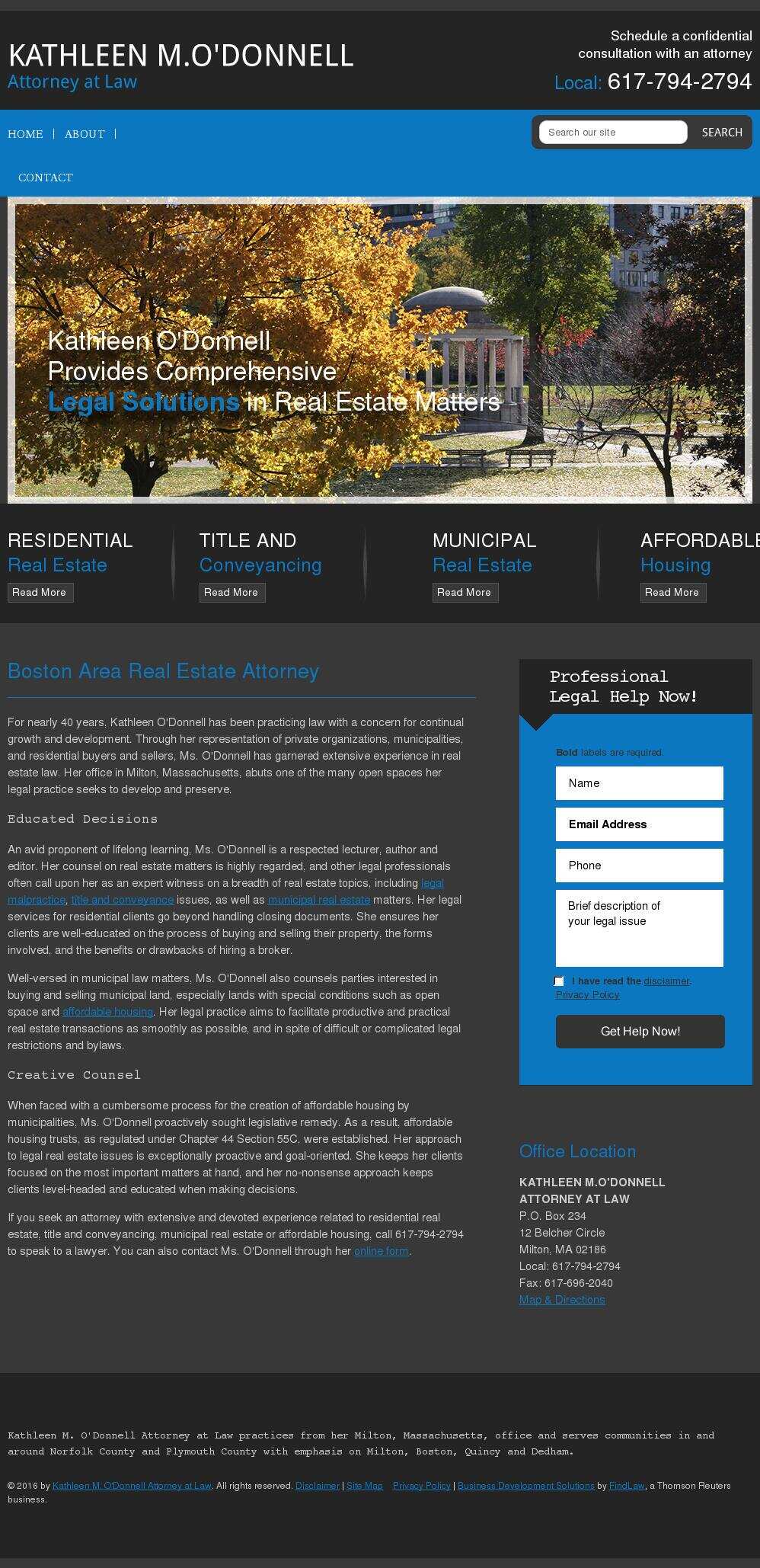 Kathleen M. O'Donnell Attorney at Law - Milton MA Lawyers