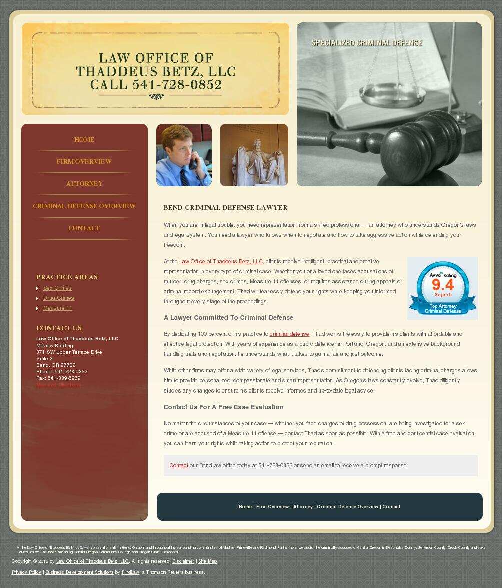 Law Office of Thaddeus Betz, LLC - Bend OR Lawyers