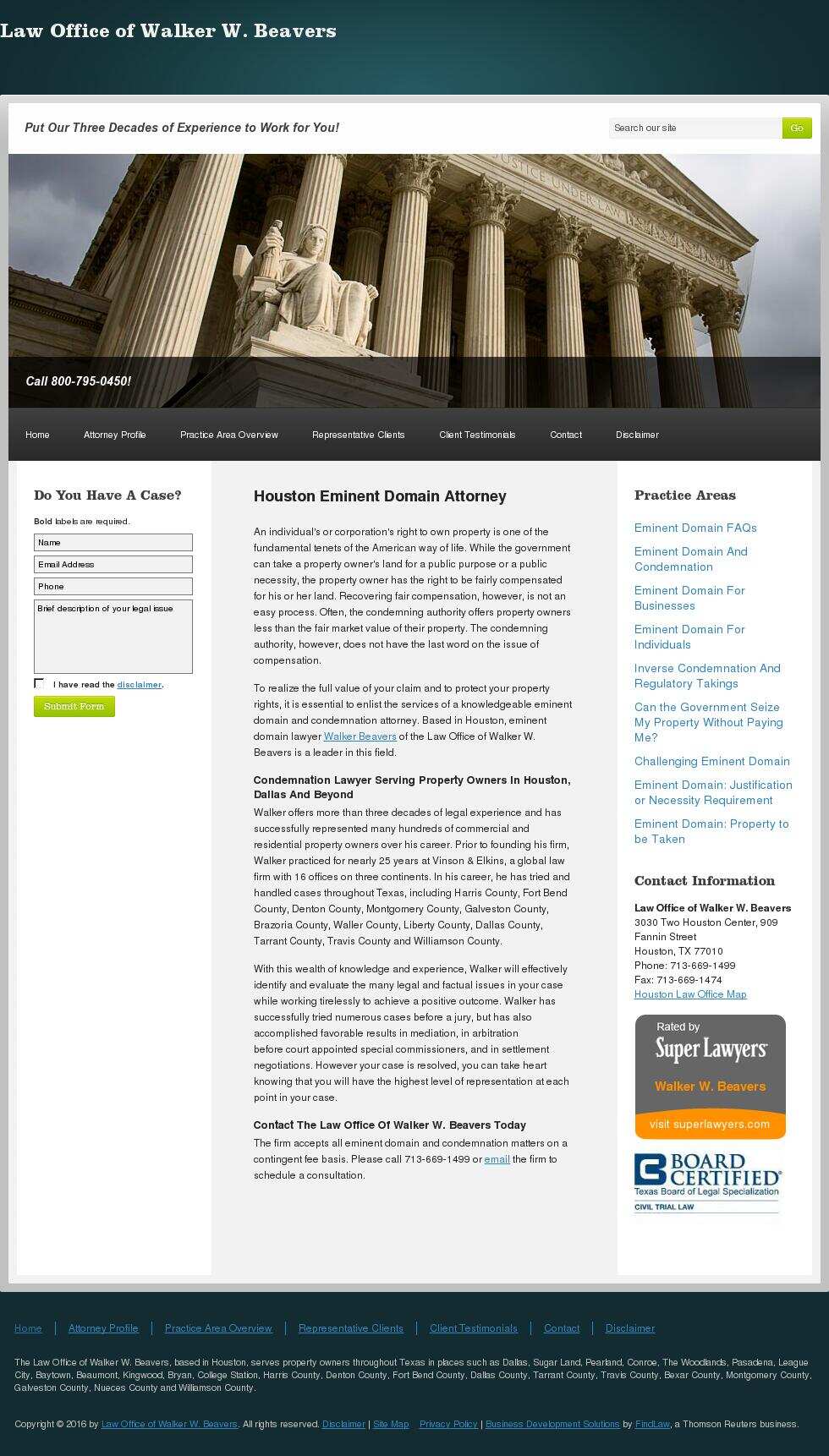 Law Office of Walker W. Beavers - Houston TX Lawyers