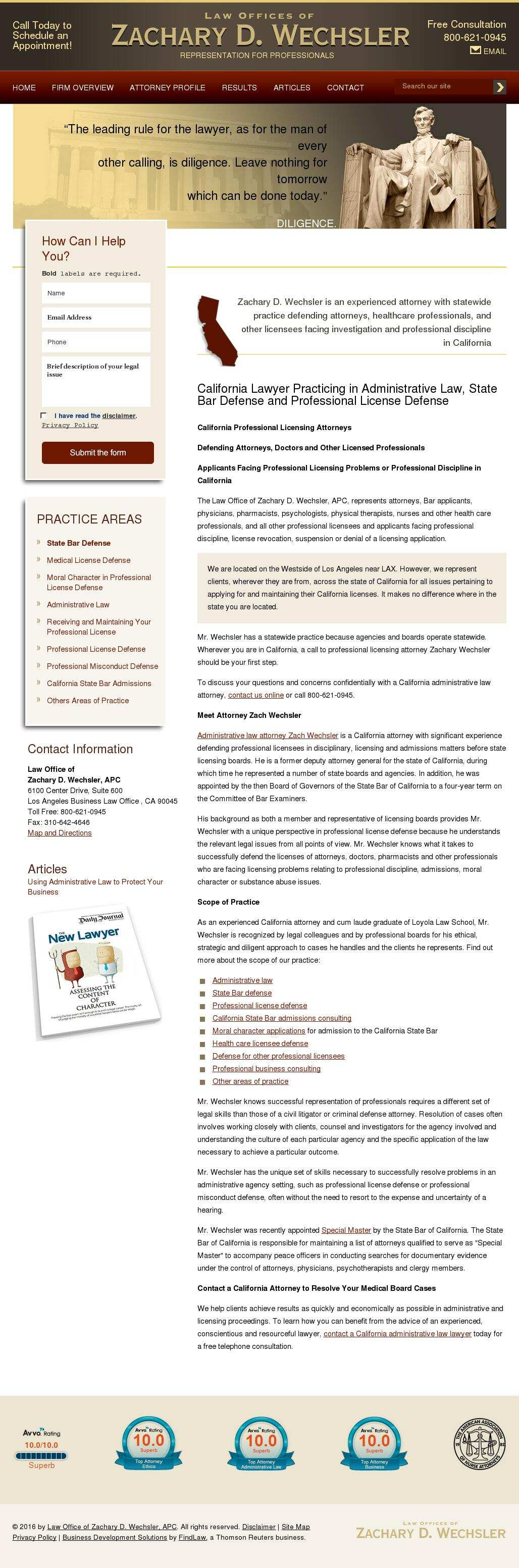 Law Office of Zachary D. Wechsler, APC - Los Angeles CA Lawyers
