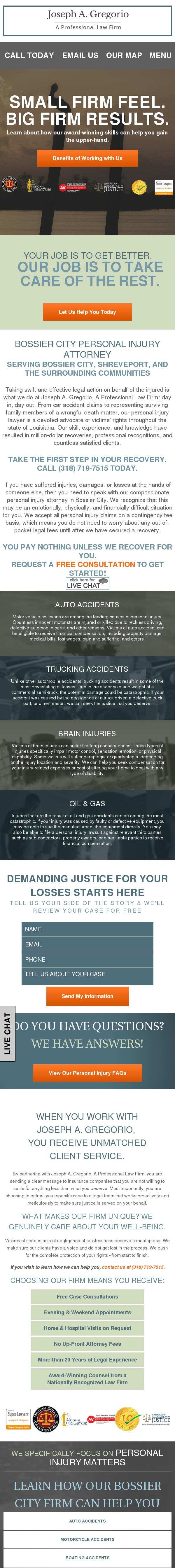 Law Offices of Joseph A. Gregorio - Bossier City LA Lawyers