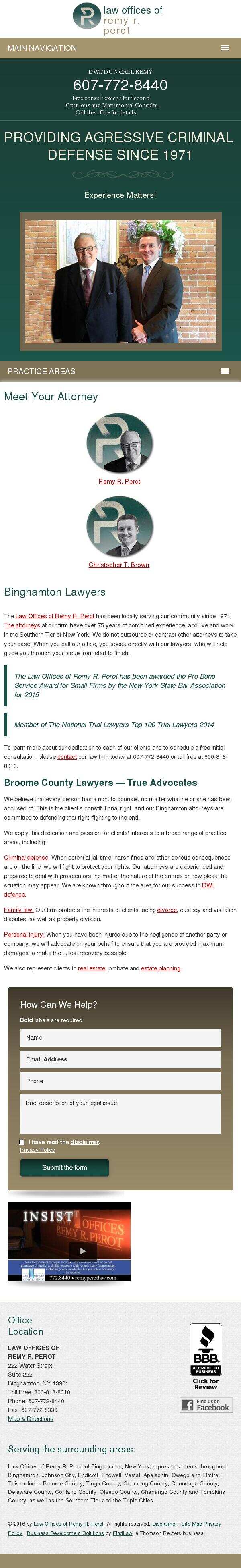 Law Offices of Remy R. Perot - Binghamton NY Lawyers