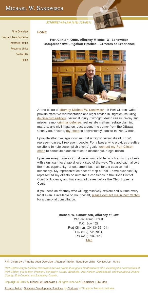 Michael W. Sandwisch - Port Clinton OH Lawyers