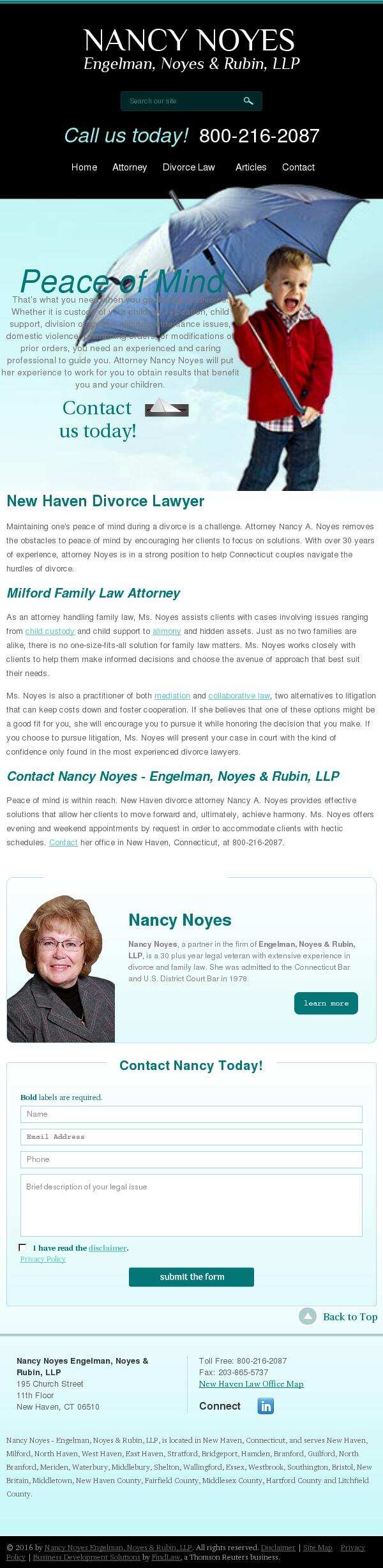Nancy Noyes   Engelman, Noyes & Rubin, LLP - New Haven CT Lawyers