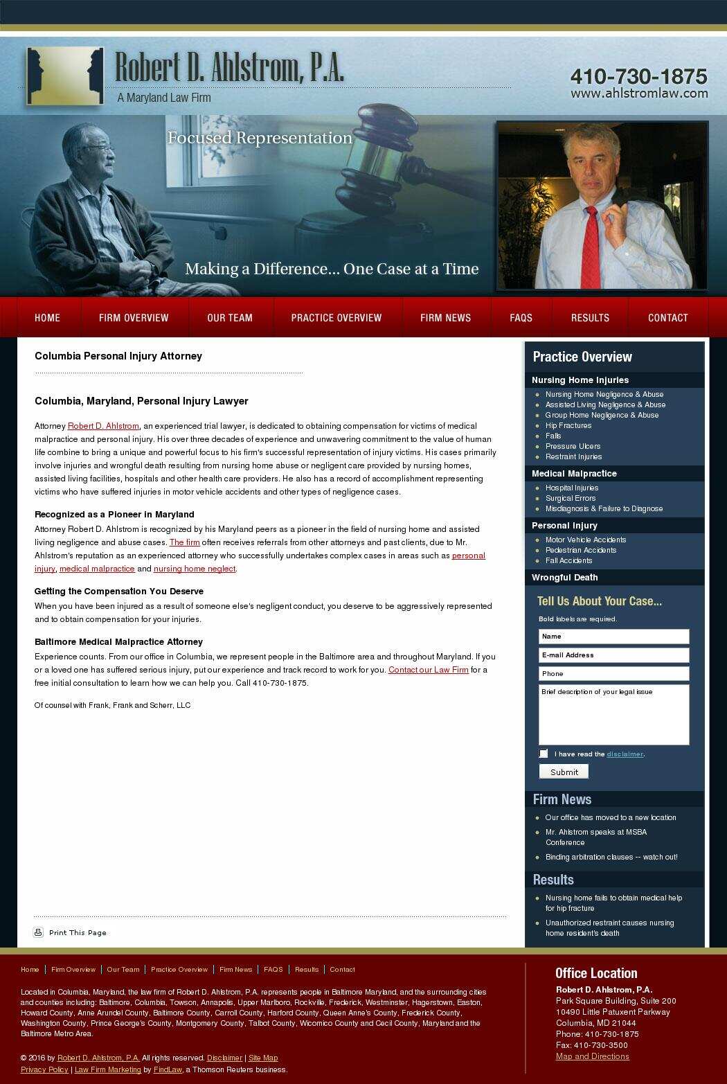 Robert D. Ahlstrom, P.A. - Columbia MD Lawyers