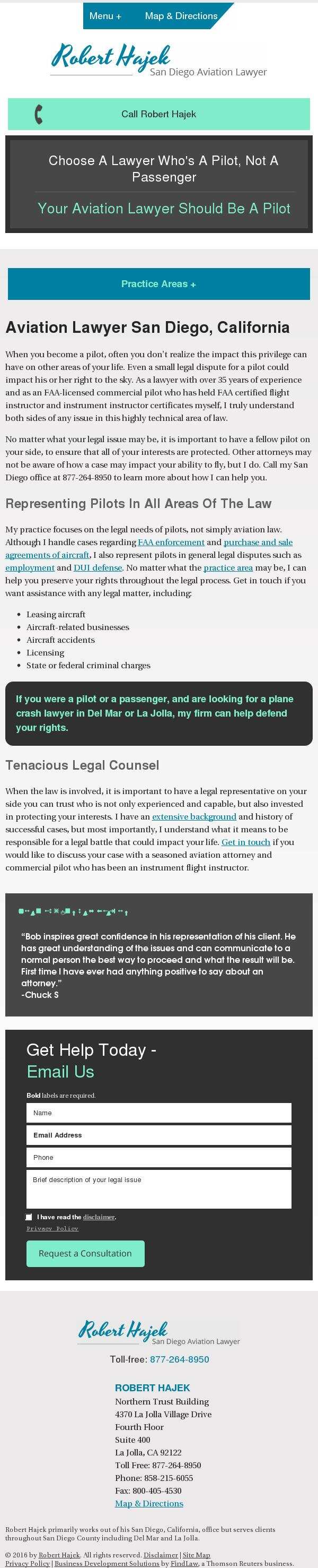 Robert Hajek - Del Mar  CA Lawyers