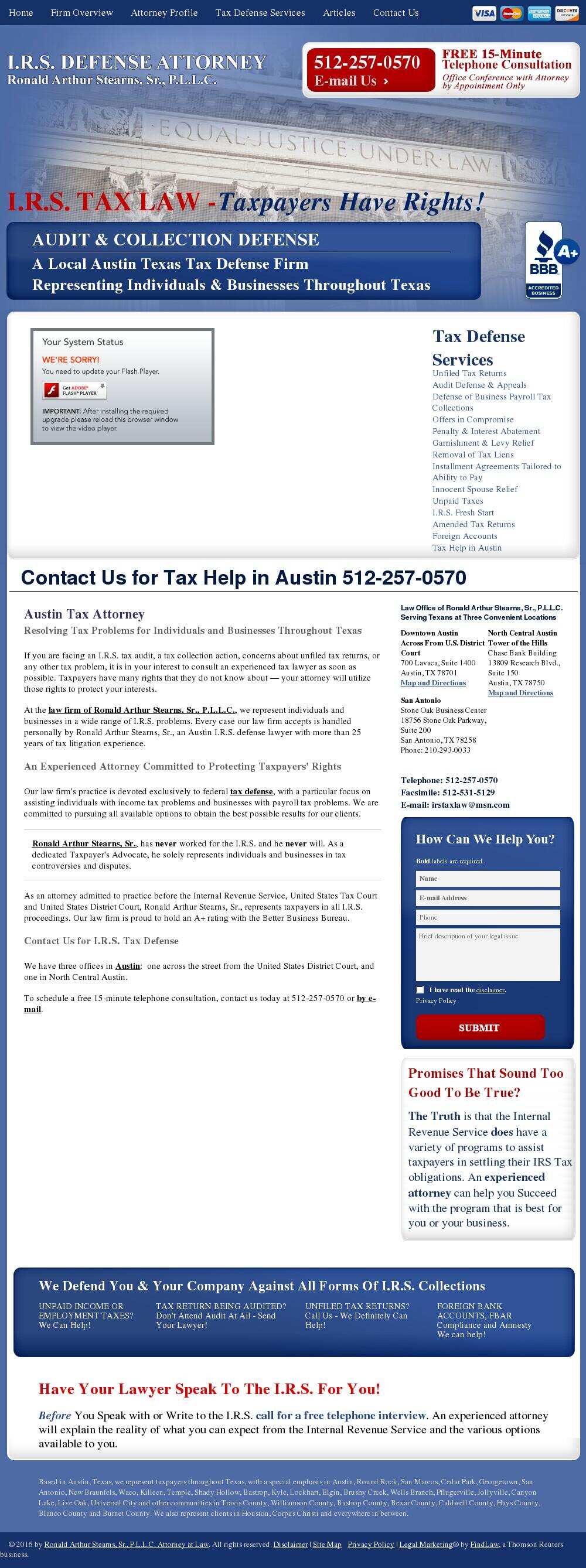 Ronald Arthur Stearns, Sr., P.L.L.C. Attorney at Law - Austin TX Lawyers