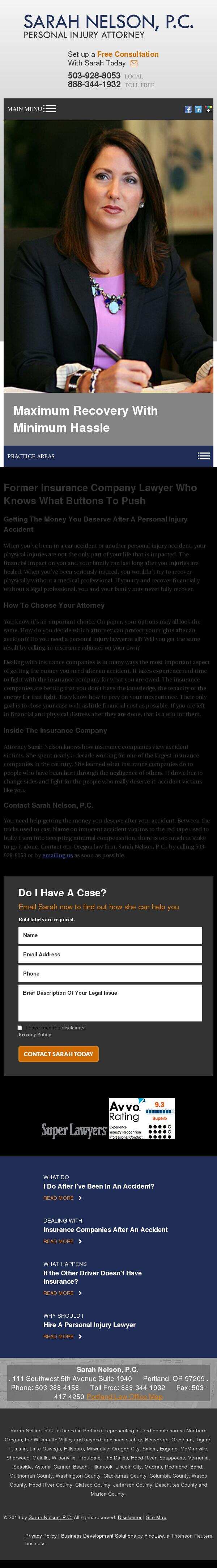 Sarah Nelson, P.C. - Portland  OR Lawyers
