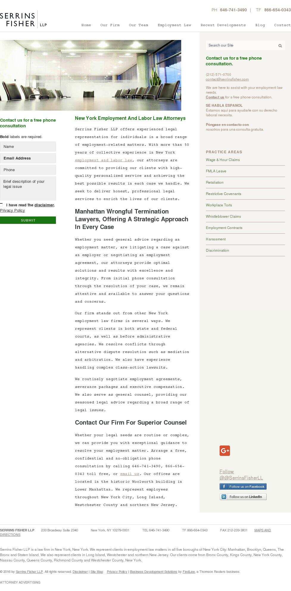 Serrins Fisher LLP - New York NY Lawyers
