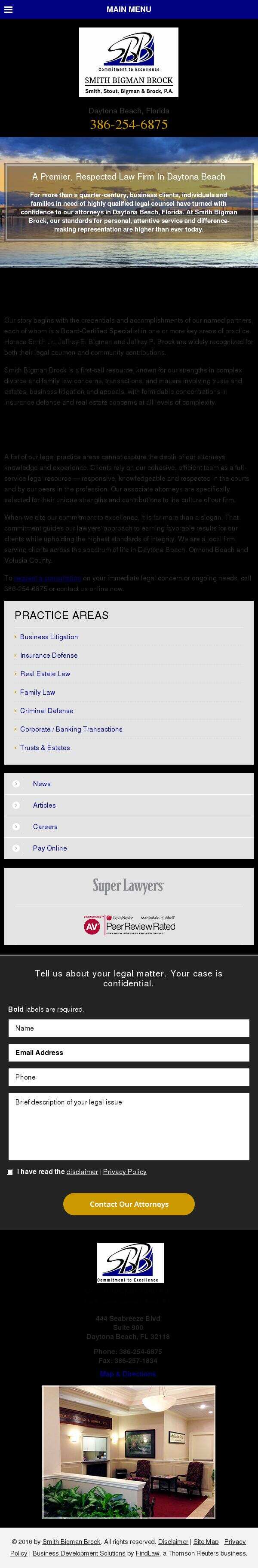 Smith, Stout, Bigman & Brock, P.A. - Daytona Beach FL Lawyers