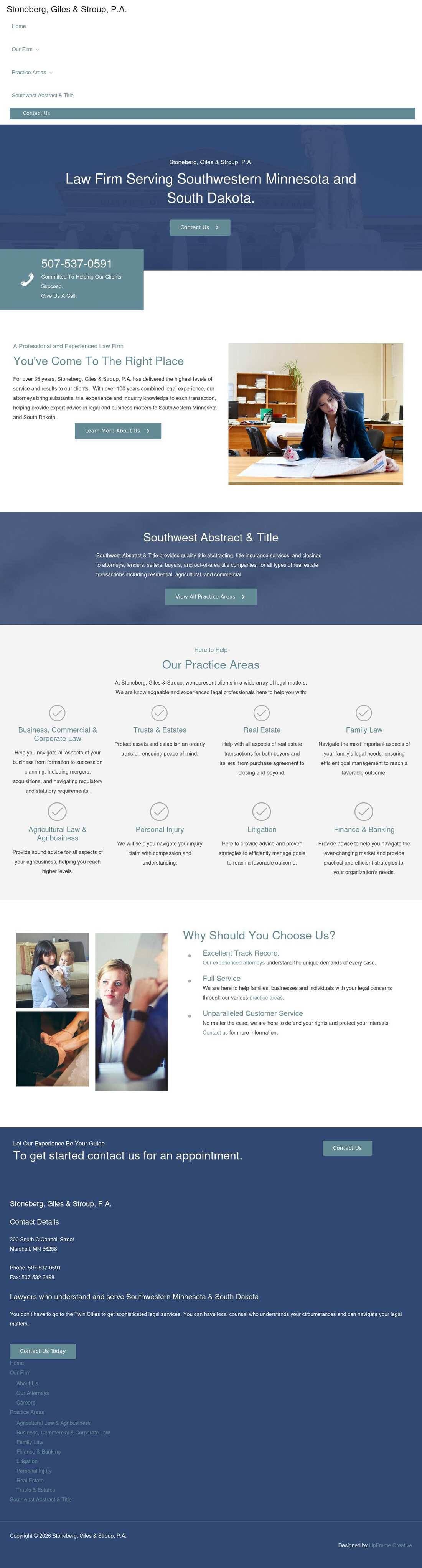 Stoneberg, Giles & Stroup, P.A. - Marshall MN Lawyers