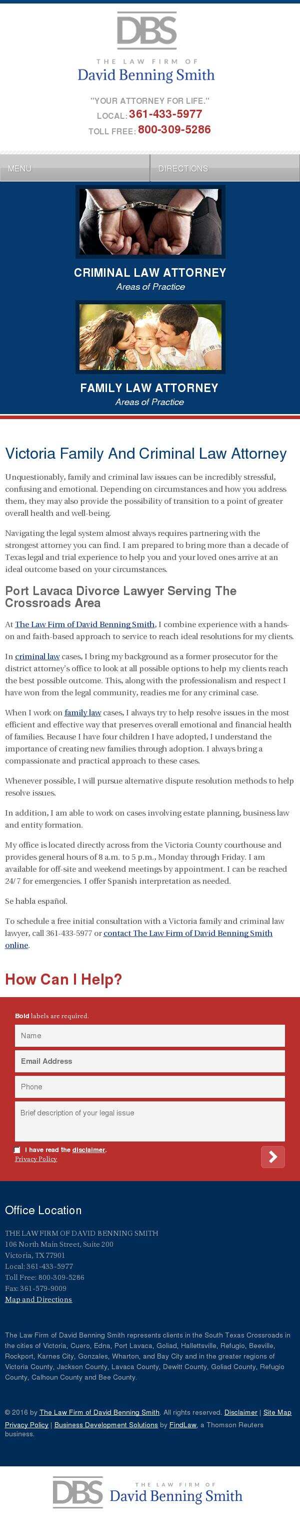 The Law Firm of David Benning Smith - Victoria TX Lawyers