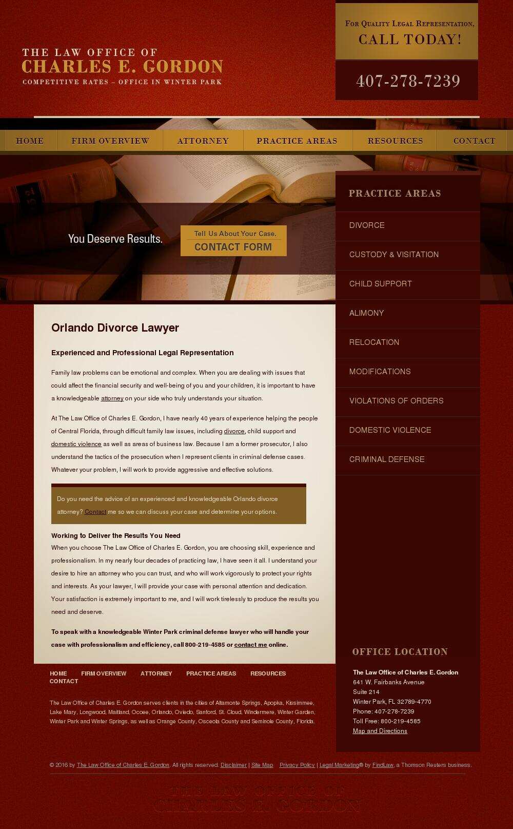 The Law Office of Charles E. Gordon - Winter Park FL Lawyers