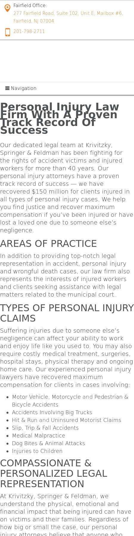 Krivitzky, Springer & Feldman - Jersey City NJ Lawyers