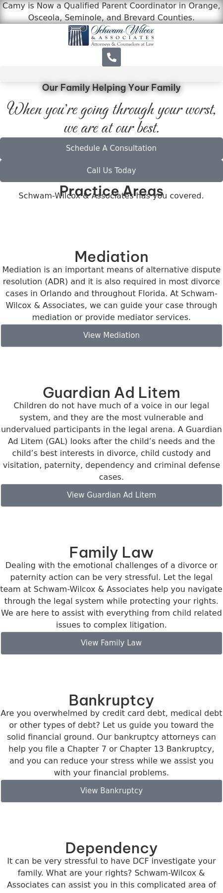 Schwam-Wilcox & Associates, Attorneys and Counselors at Law - Melbourne FL Lawyers