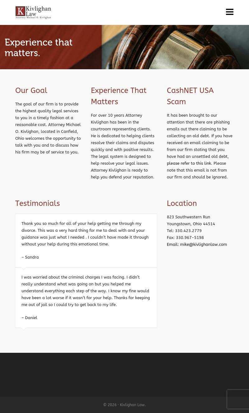 Michael O. Kivlighan Attorney & Counselor at Law - Canfield OH Lawyers