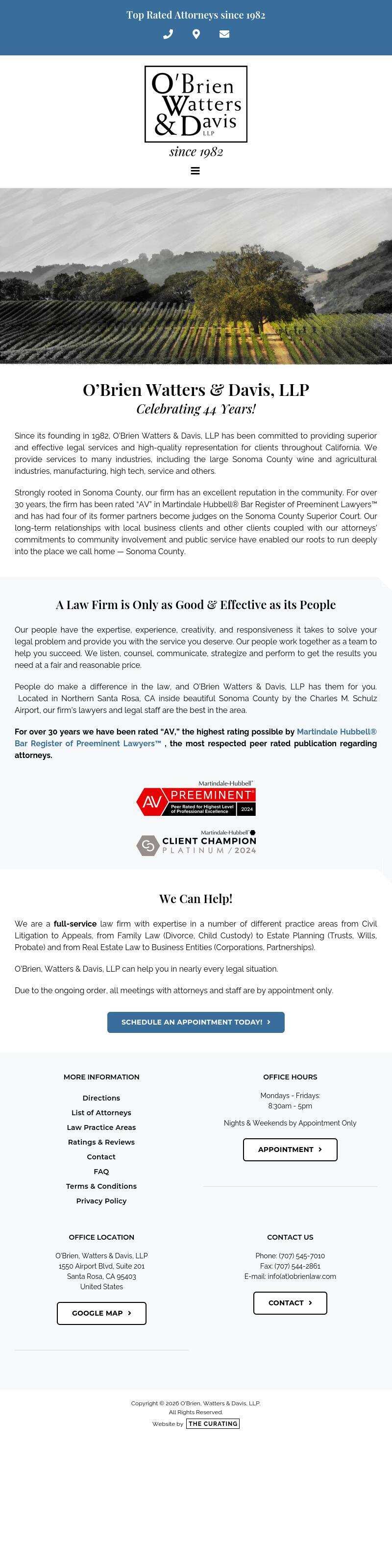 O'Brien Watters & Davis, LLP - Santa Rosa CA Lawyers